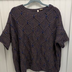Moth Brown and Blue Knit Sweater